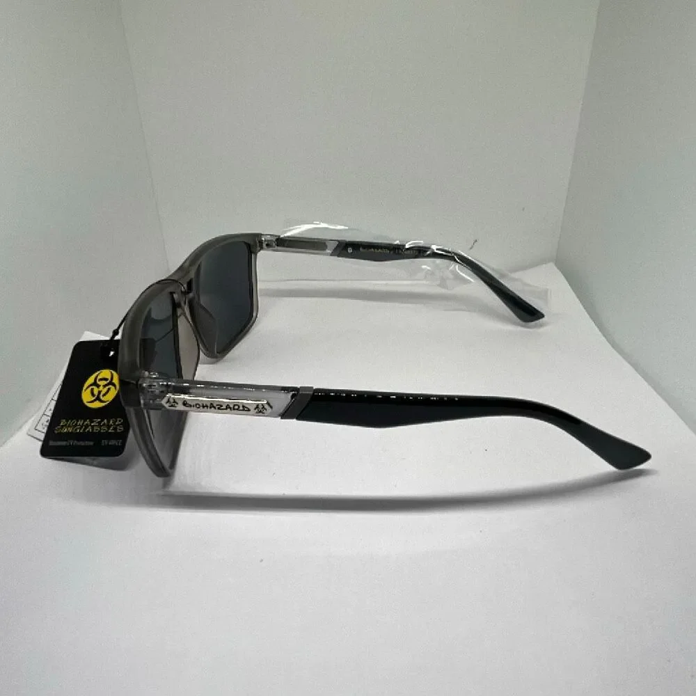 Gray Biohazard UV400 Square Sunglasses – Maximum UV Protection – NWT